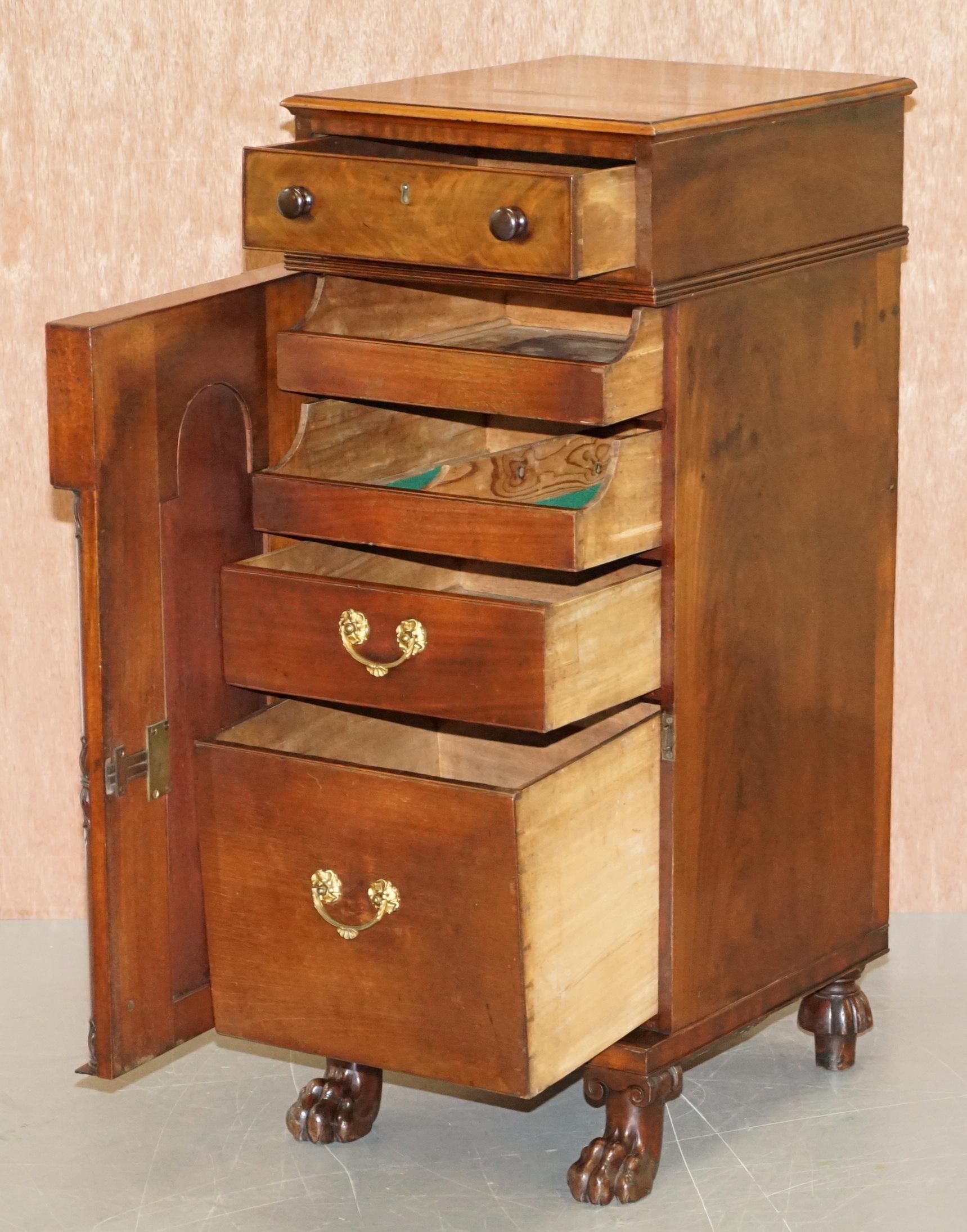 Rare Pair of Huge William IV 1830 Flamed Hardwood Side Cabinets Campaign Drawers For Sale 9