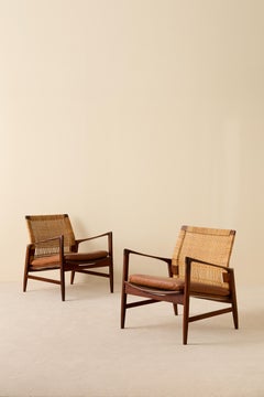Rare Pair of Ib Kofod-Larsen "Åre" Easy Chairs, 1960s