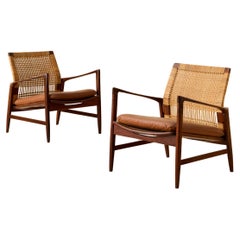 Rare Pair of Ib Kofod-Larsen "Åre" Easy Chairs, 1960s