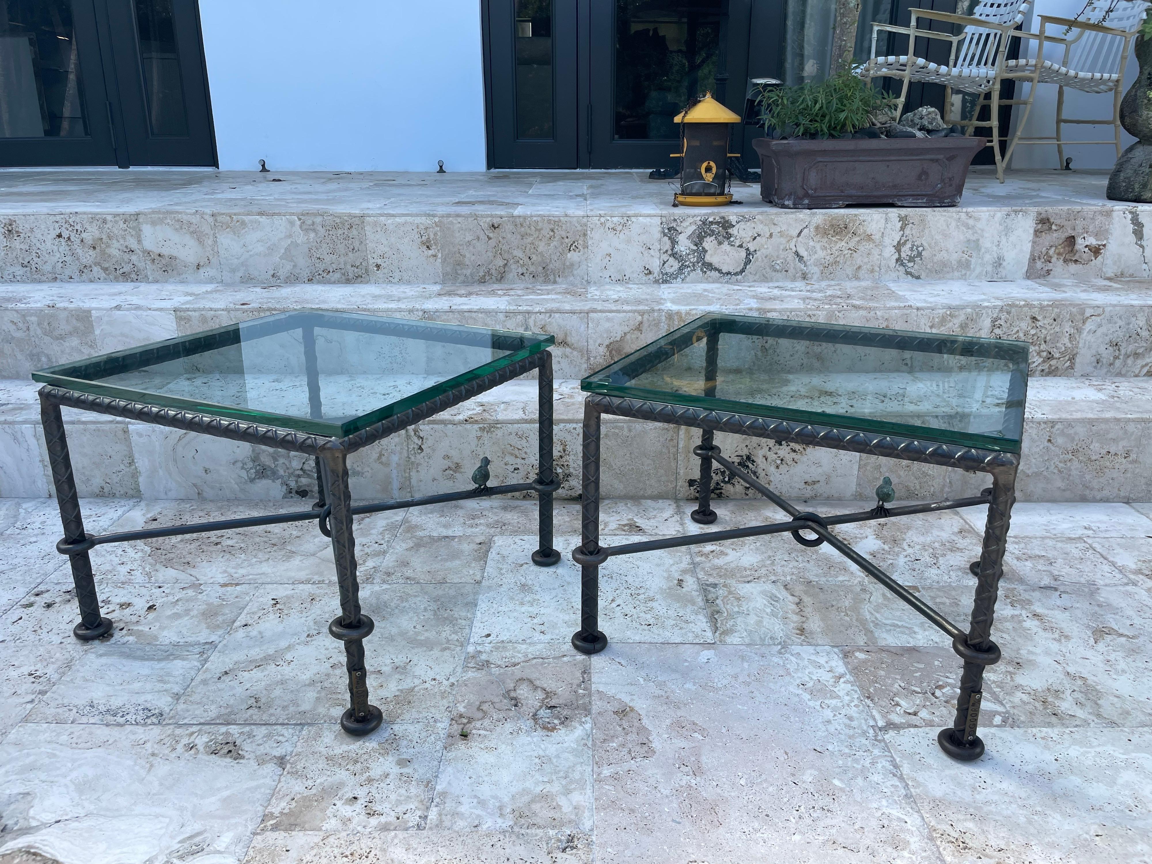 Rare Pair of Ilana Goor Steel and Bronze Side Tables 6