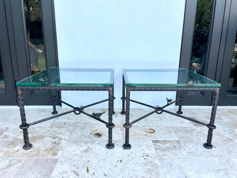 Rare Pair of Ilana Goor Steel and Bronze Side Tables For Sale 11