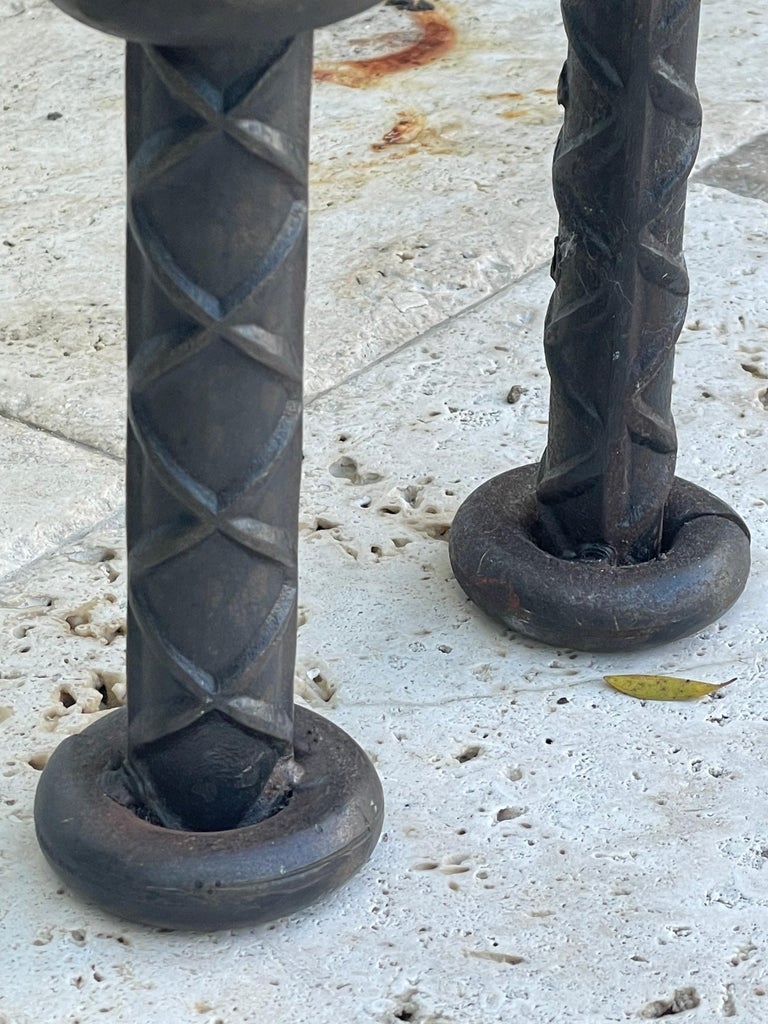Late 20th Century Rare Pair of Ilana Goor Steel and Bronze Side Tables For Sale