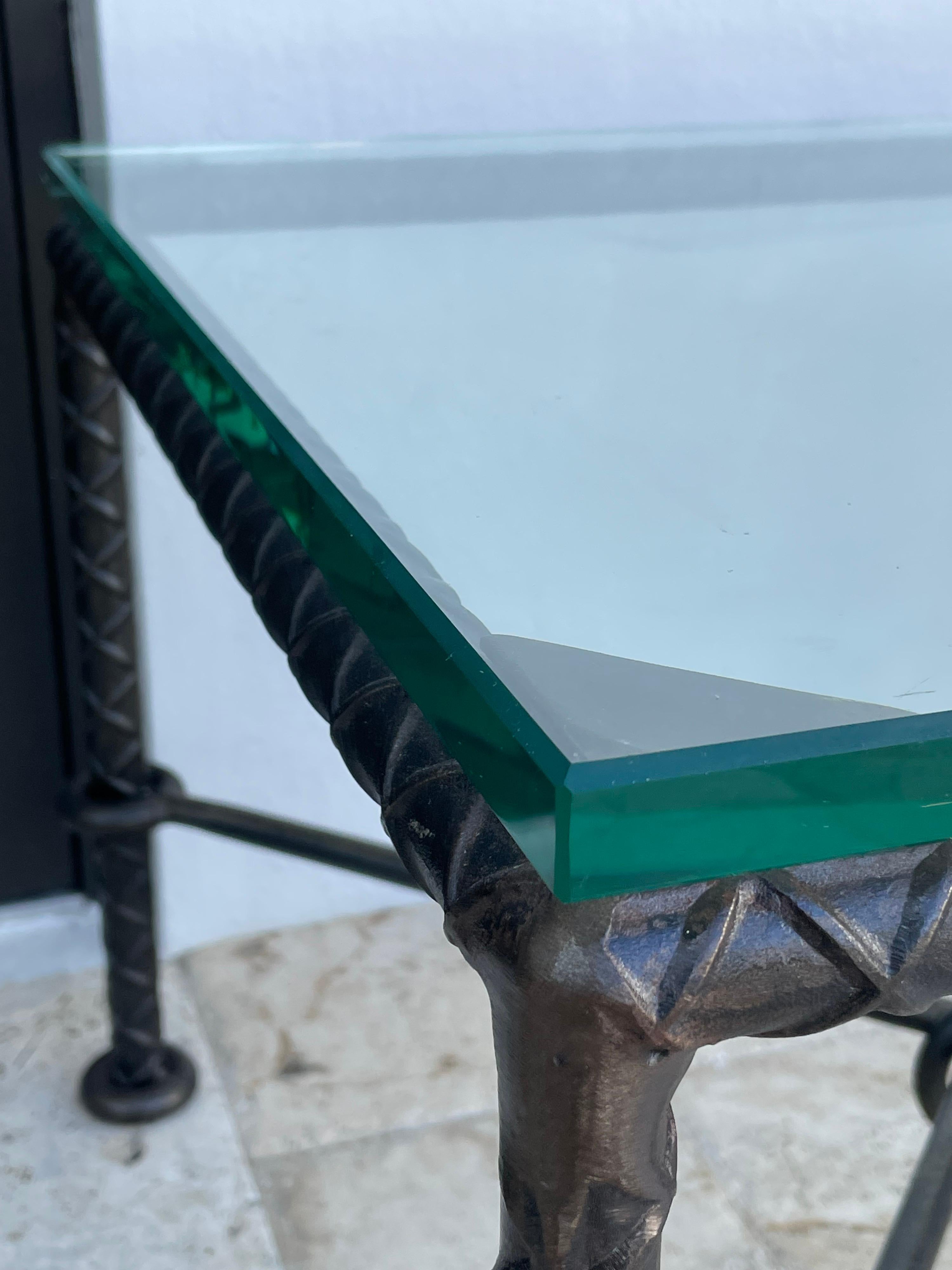 Rare Pair of Ilana Goor Steel and Bronze Side Tables 3