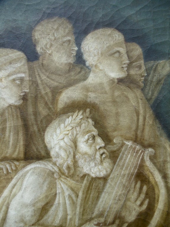Rare Pair of Italian 18th Century Neoclassical Grisaille Panels 1