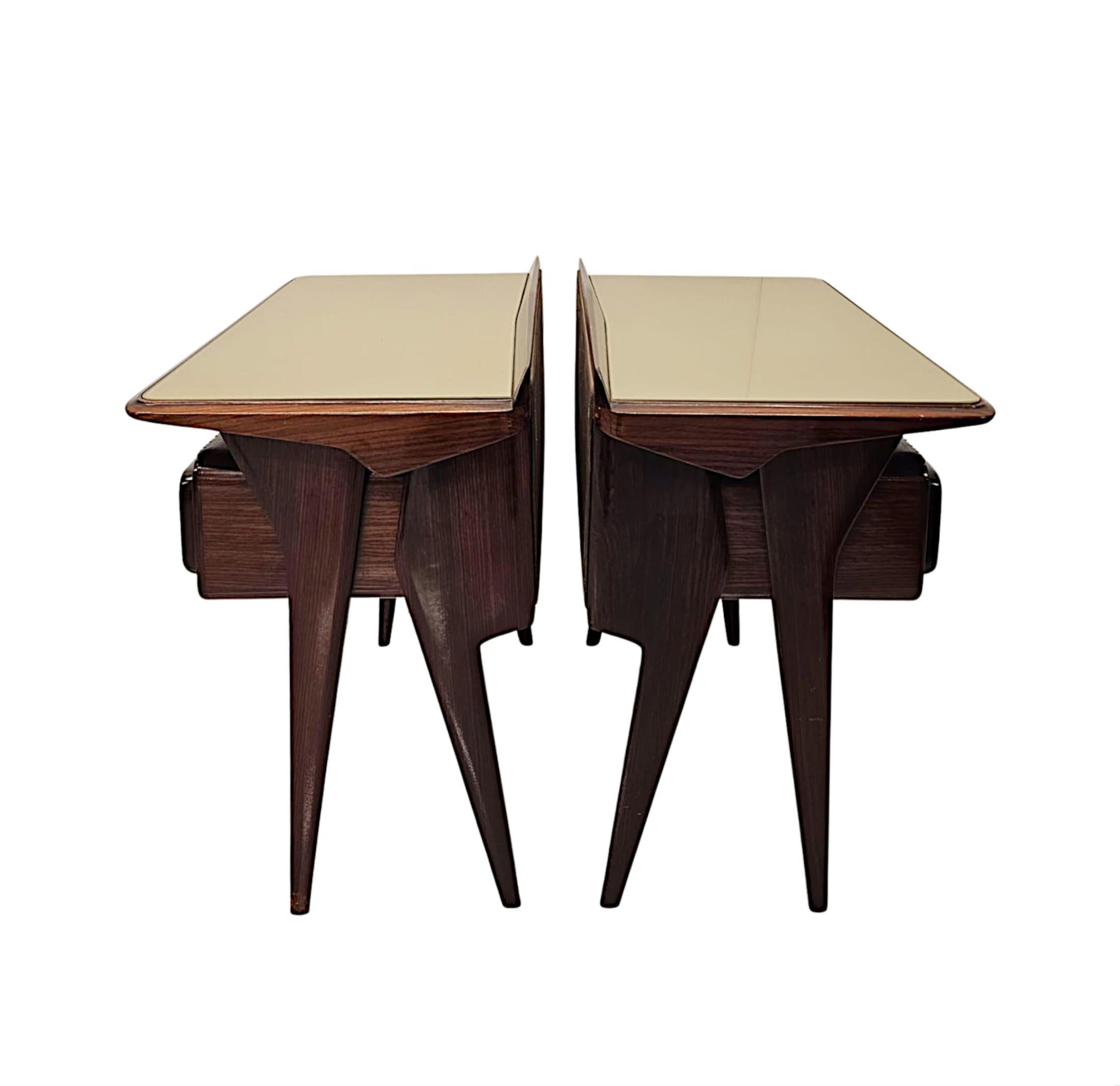 Rare Pair of Italian 1950's Night Stands by La Permanente Mobil For Sale 1