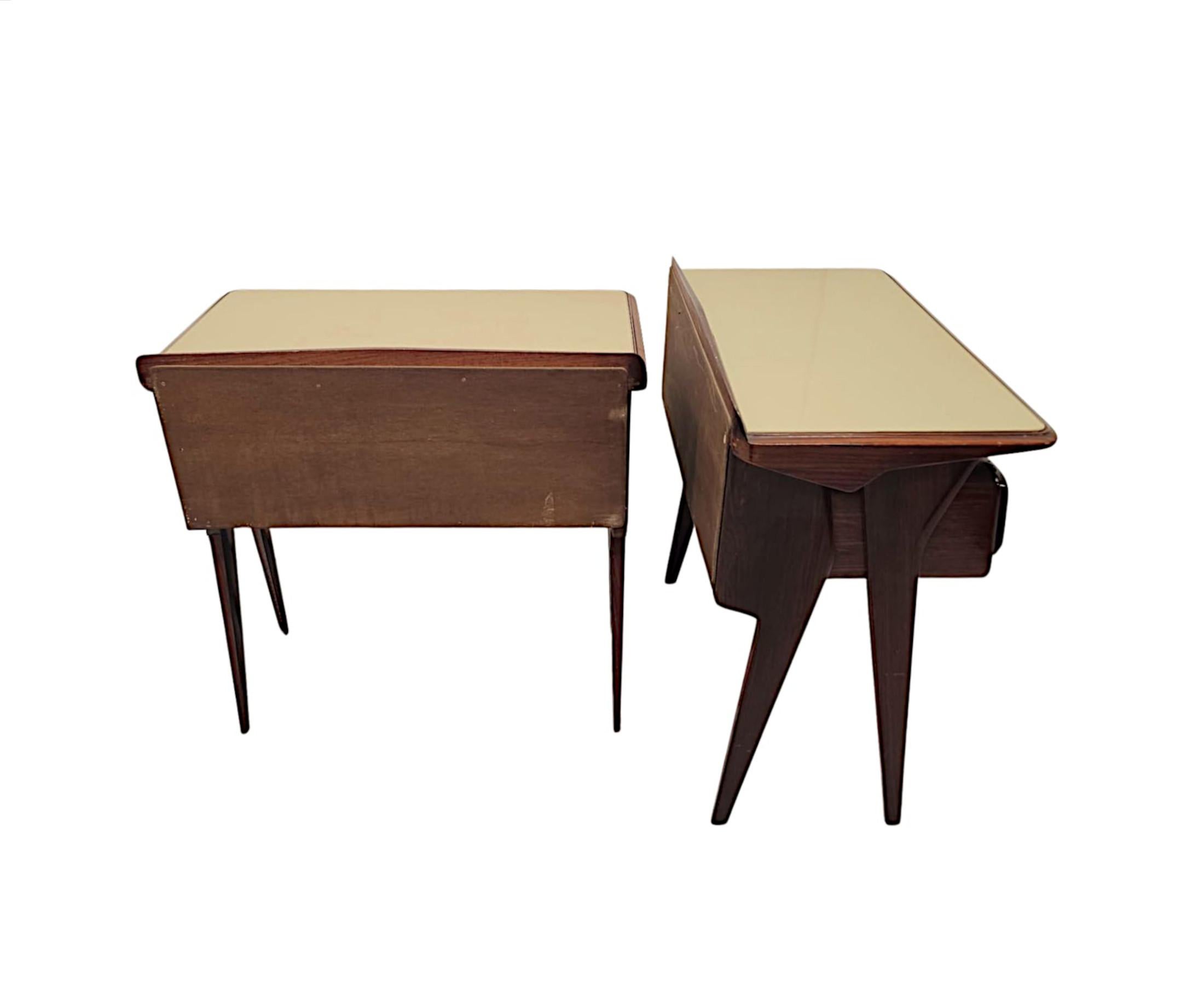 Rare Pair of Italian 1950's Night Stands by La Permanente Mobil For Sale 2