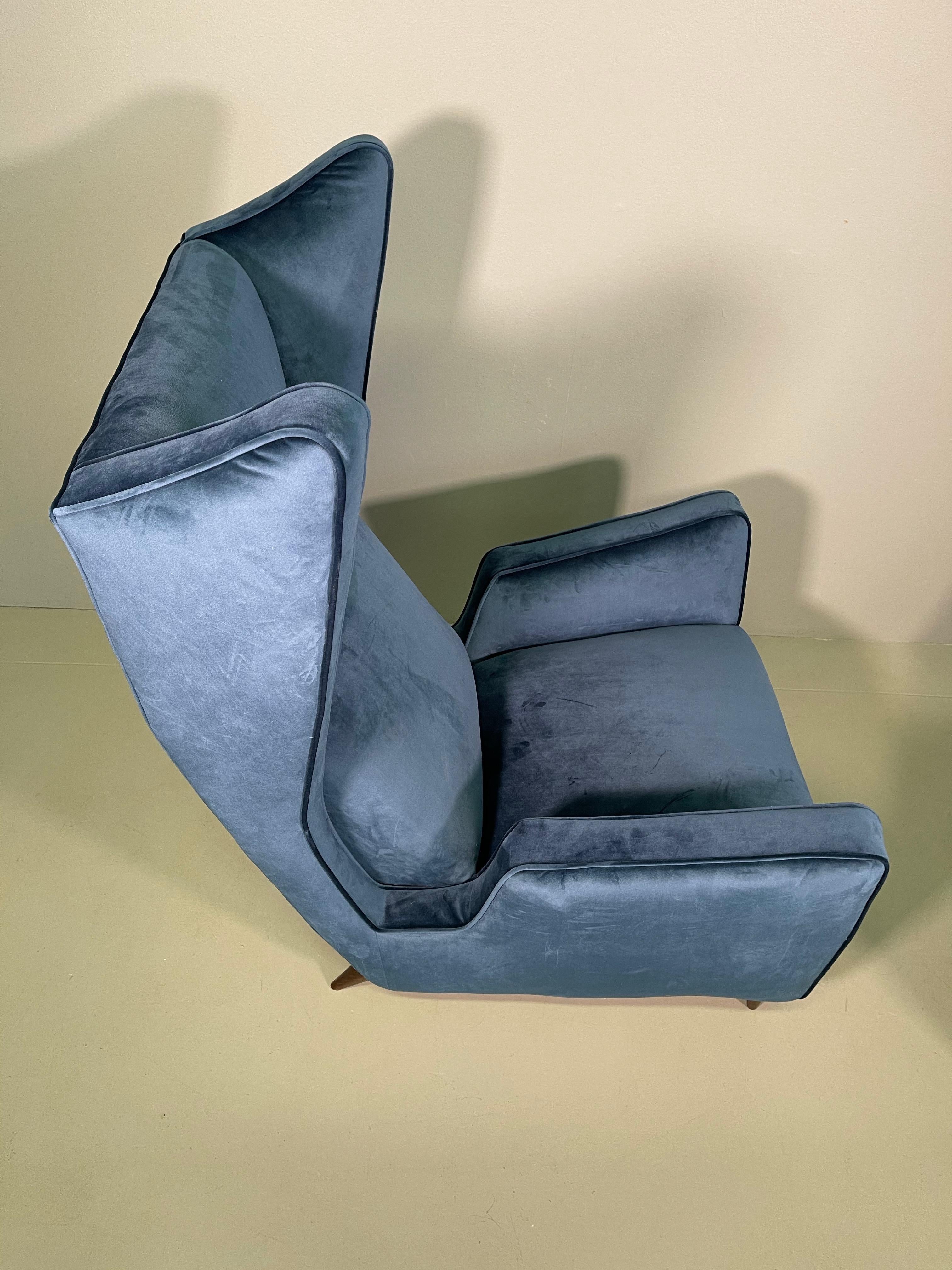 Rare Pair of Italian Armchair by Mario Oreglia For Sale 6