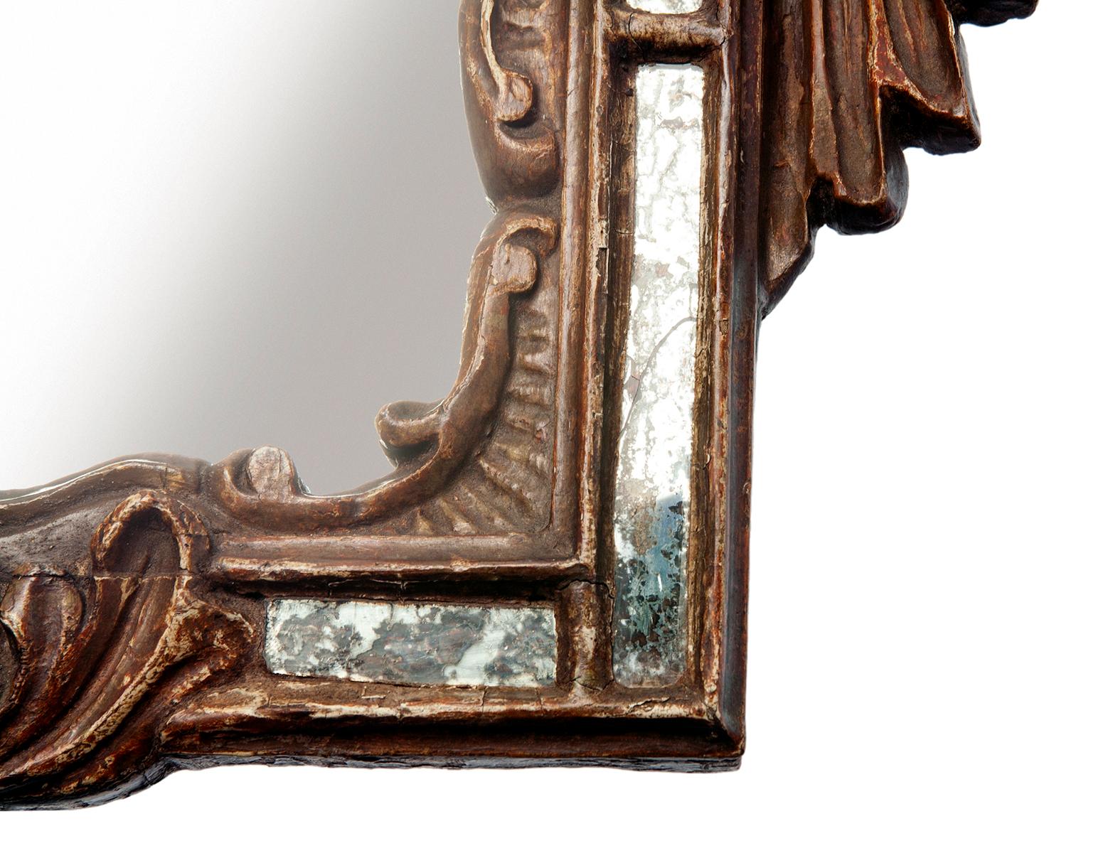19th Century Rare Pair of Italian Giltwood Antique Mirrors For Sale