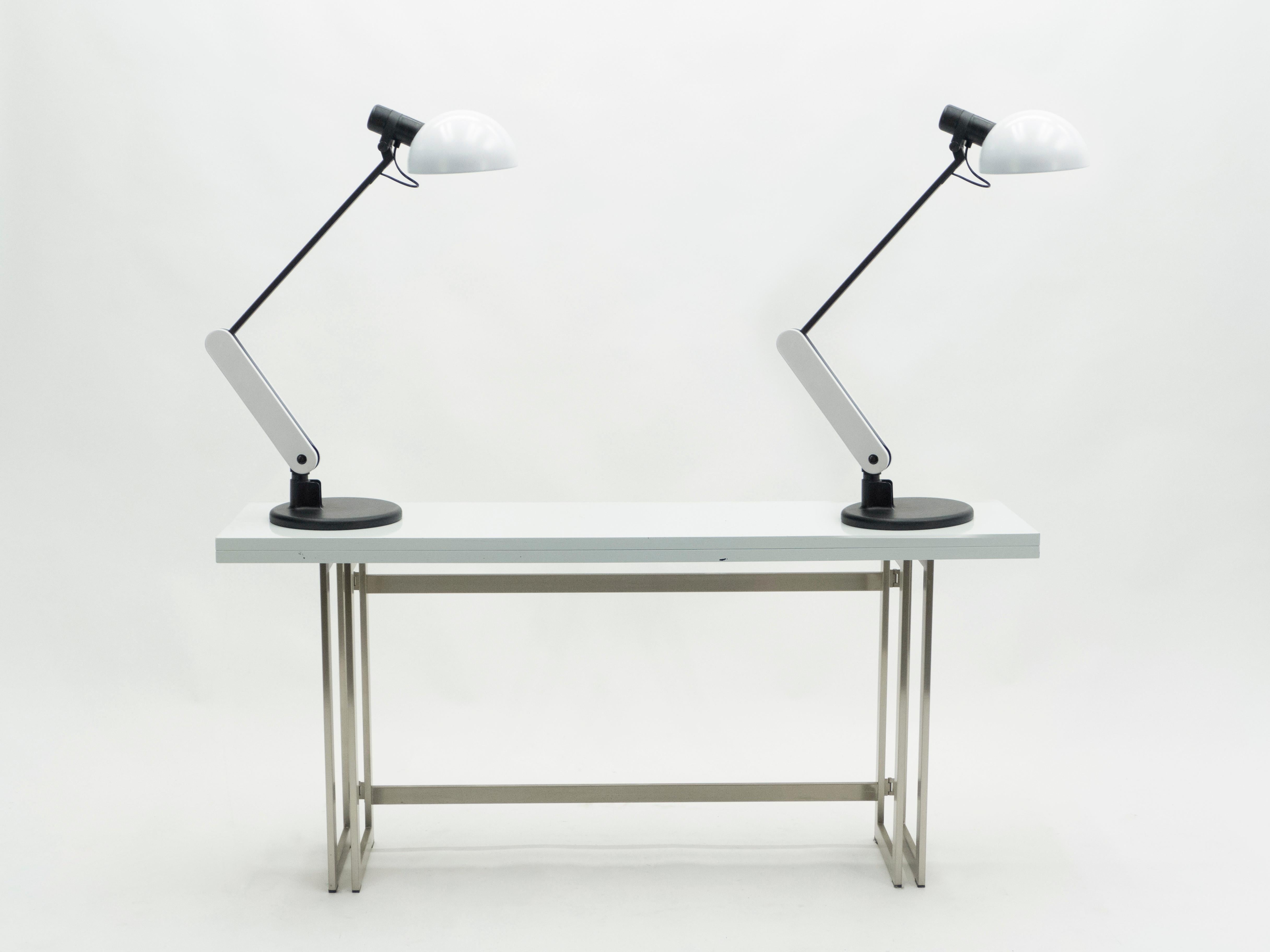 Rare Pair of Italian Harvey Guzzini Table Desk Lamps, 1970s 9