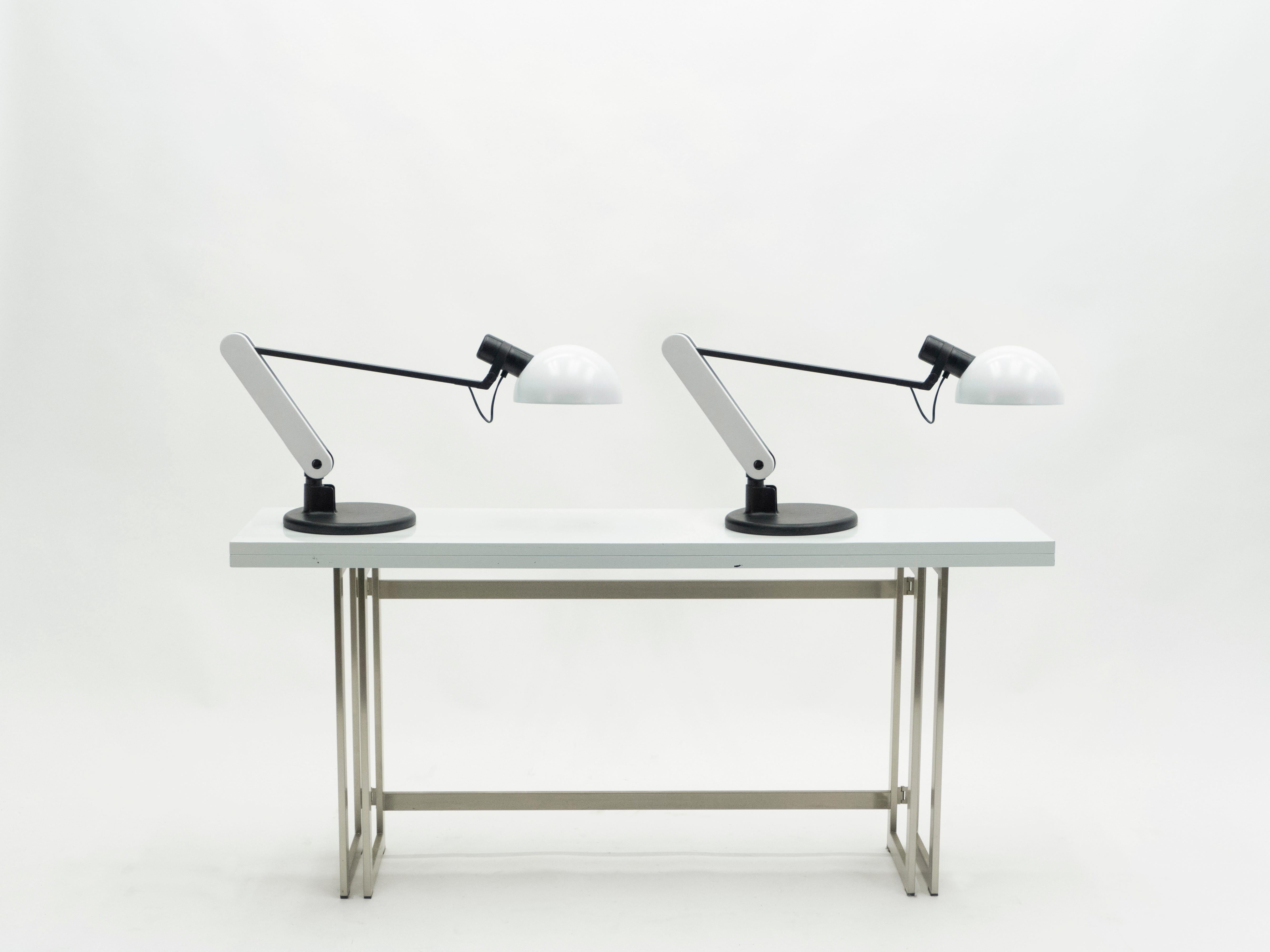 Rare Pair of Italian Harvey Guzzini Table Desk Lamps, 1970s 11