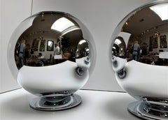 Rare paire de lampes sphériques en verre Mercure Vintage Italian Glass, excellent état