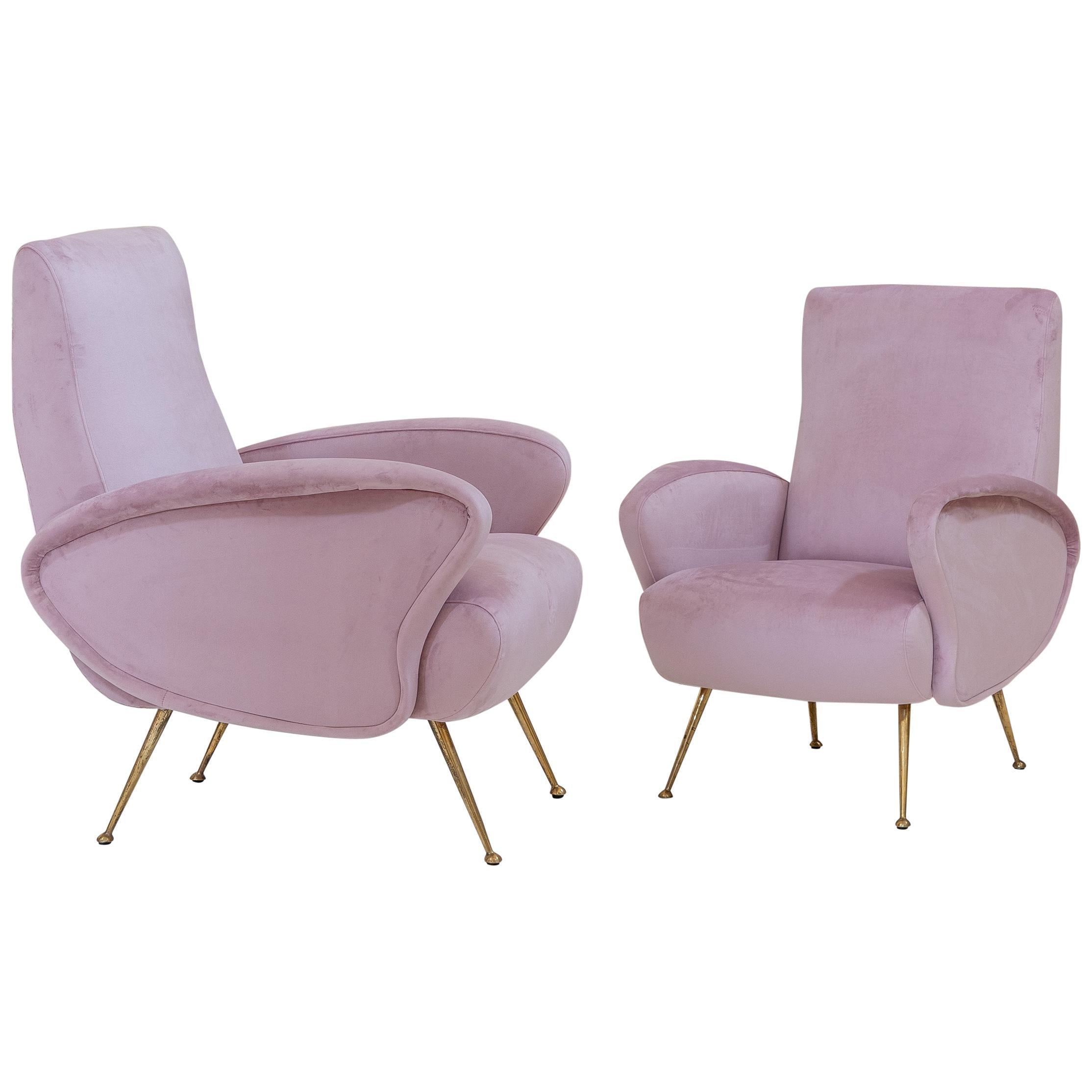 Rare Pair of Italian Midcentury Armchairs