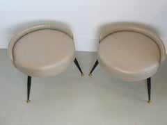Rare Pair of Italian Modern Splayed Leg Stools Attributed to Gastone Rinaldi