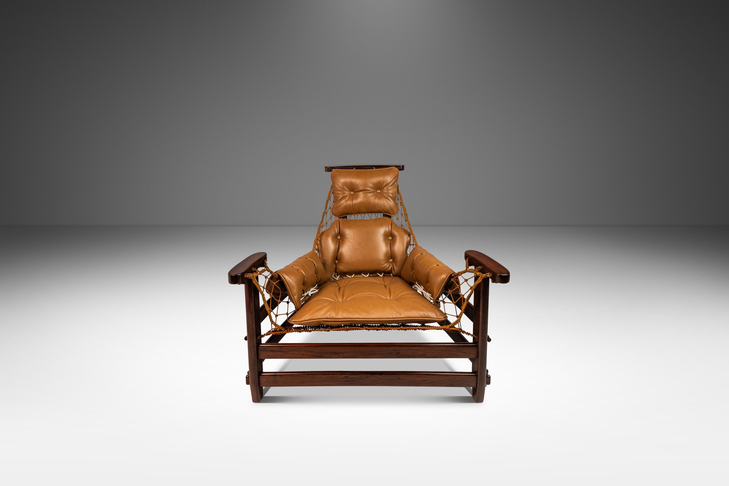 Rare Pair of 'Jangada' Lounge Chairs & Ottoman by Jean Gillon, Brazil, c. 1960s For Sale 8