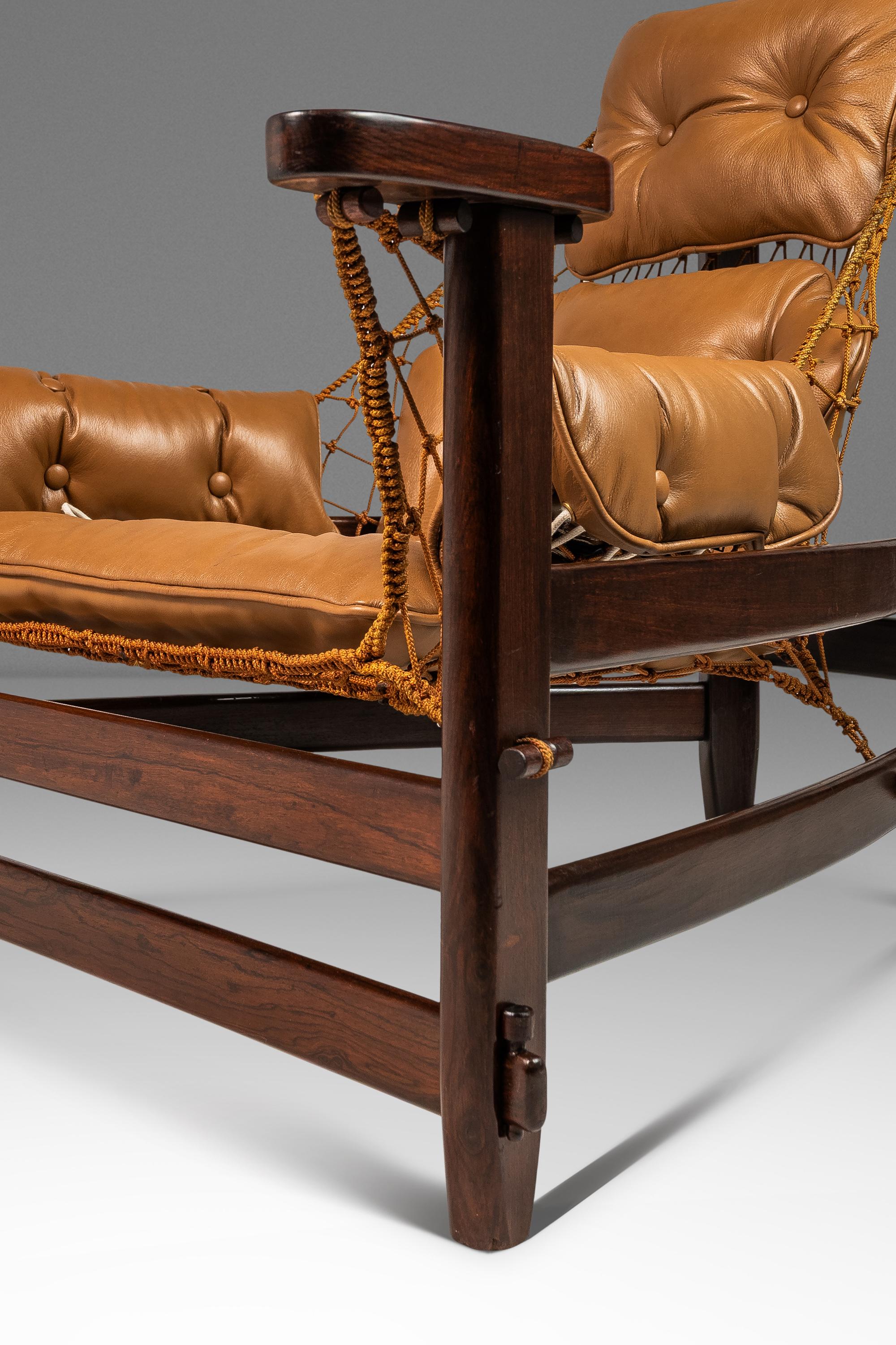 Rare Pair of 'Jangada' Lounge Chairs & Ottoman by Jean Gillon, Brazil, c. 1960s For Sale 10