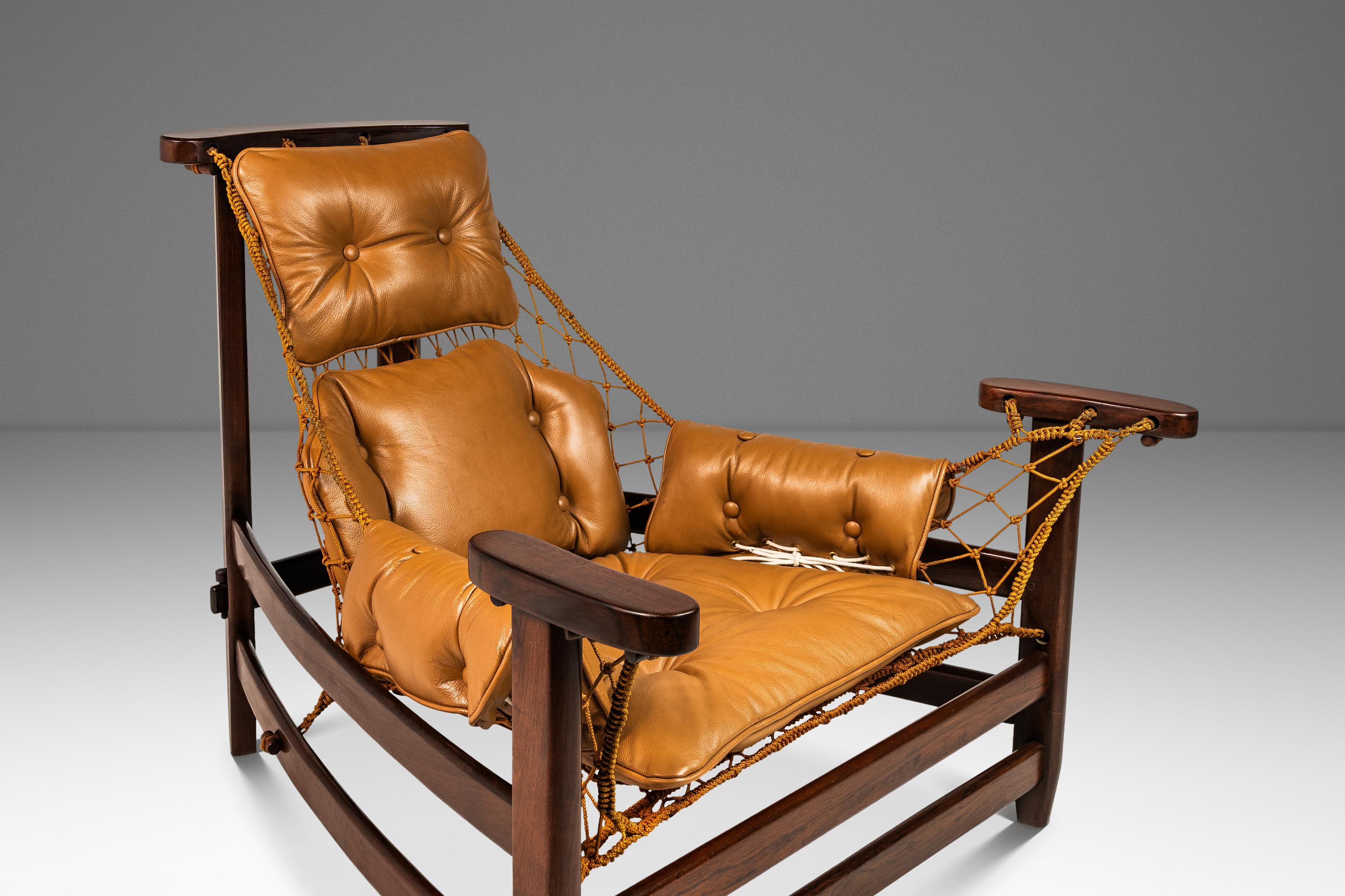 Rare Pair of 'Jangada' Lounge Chairs & Ottoman by Jean Gillon, Brazil, c. 1960s For Sale 12