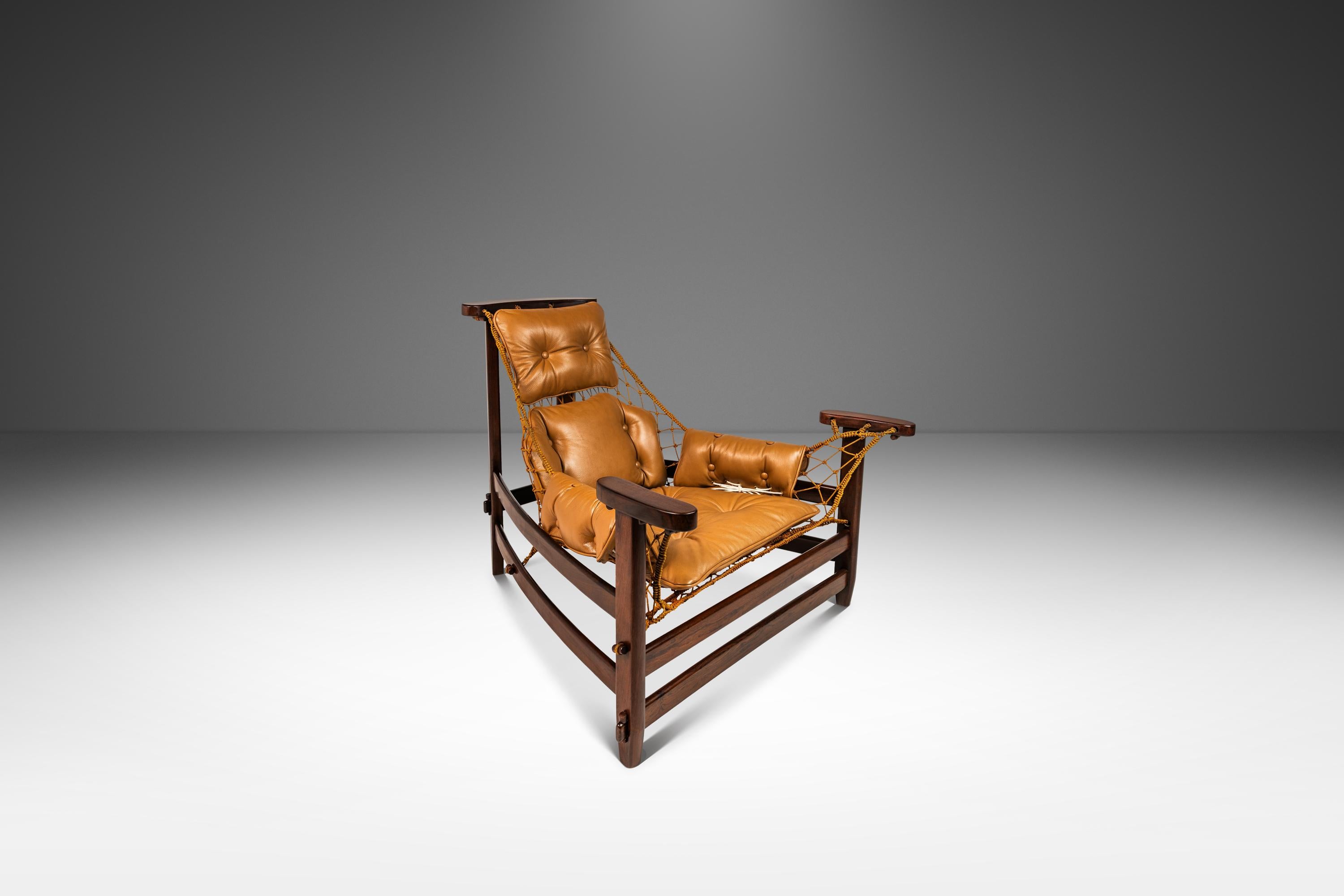 Brazilian Rare Pair of 'Jangada' Lounge Chairs & Ottoman by Jean Gillon, Brazil, c. 1960s For Sale