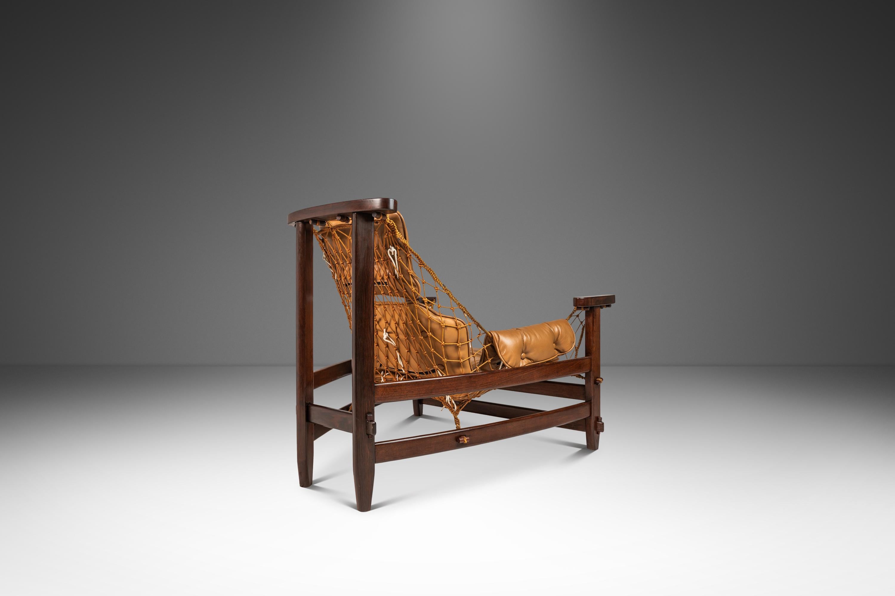 Mid-20th Century Rare Pair of 'Jangada' Lounge Chairs & Ottoman by Jean Gillon, Brazil, c. 1960s For Sale