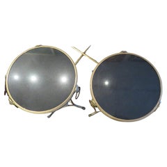 Rare Pair of Jansen Style Bronze Mounted Black Granite Gueridon Side Tables