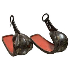 Rare Pair of Japanese Samurai Abumi (Stirrups) from the Edo Period