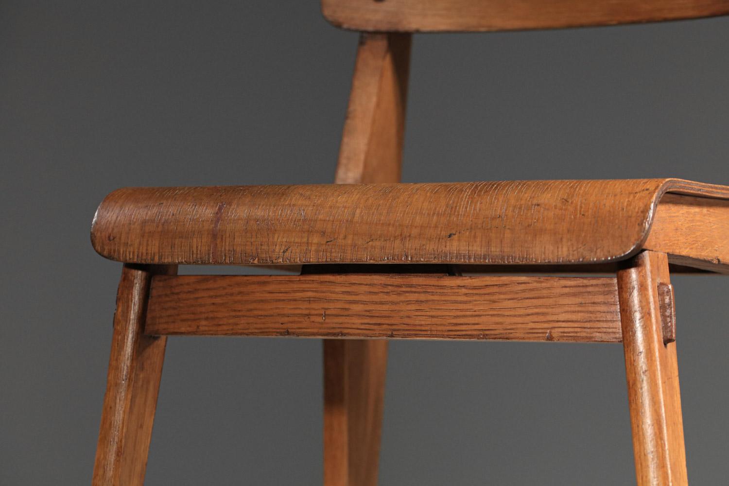 rare Paire de chaises Jean Prouvé tout en Wood 1950 Design français  en vente 11