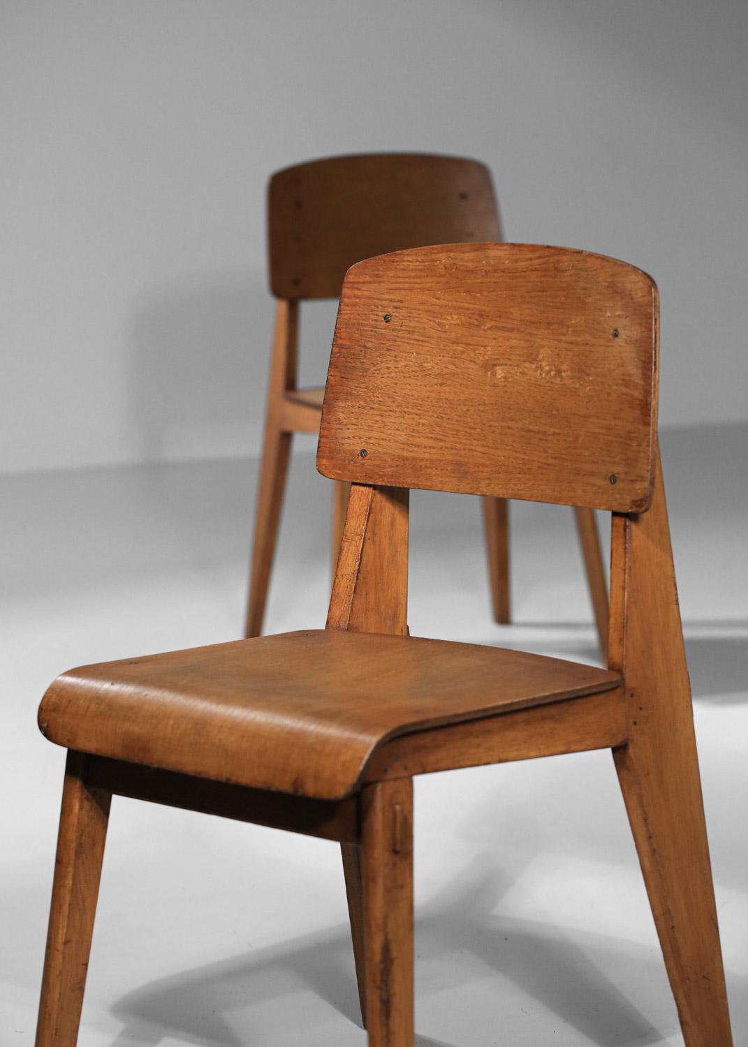 Paire de chaises standard Jean Prouvé 