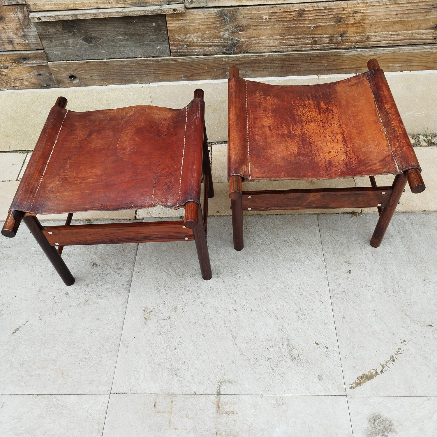 Rare pair of Jockey armchairs and ottomans by Jorge Zalszupin, 1959 10
