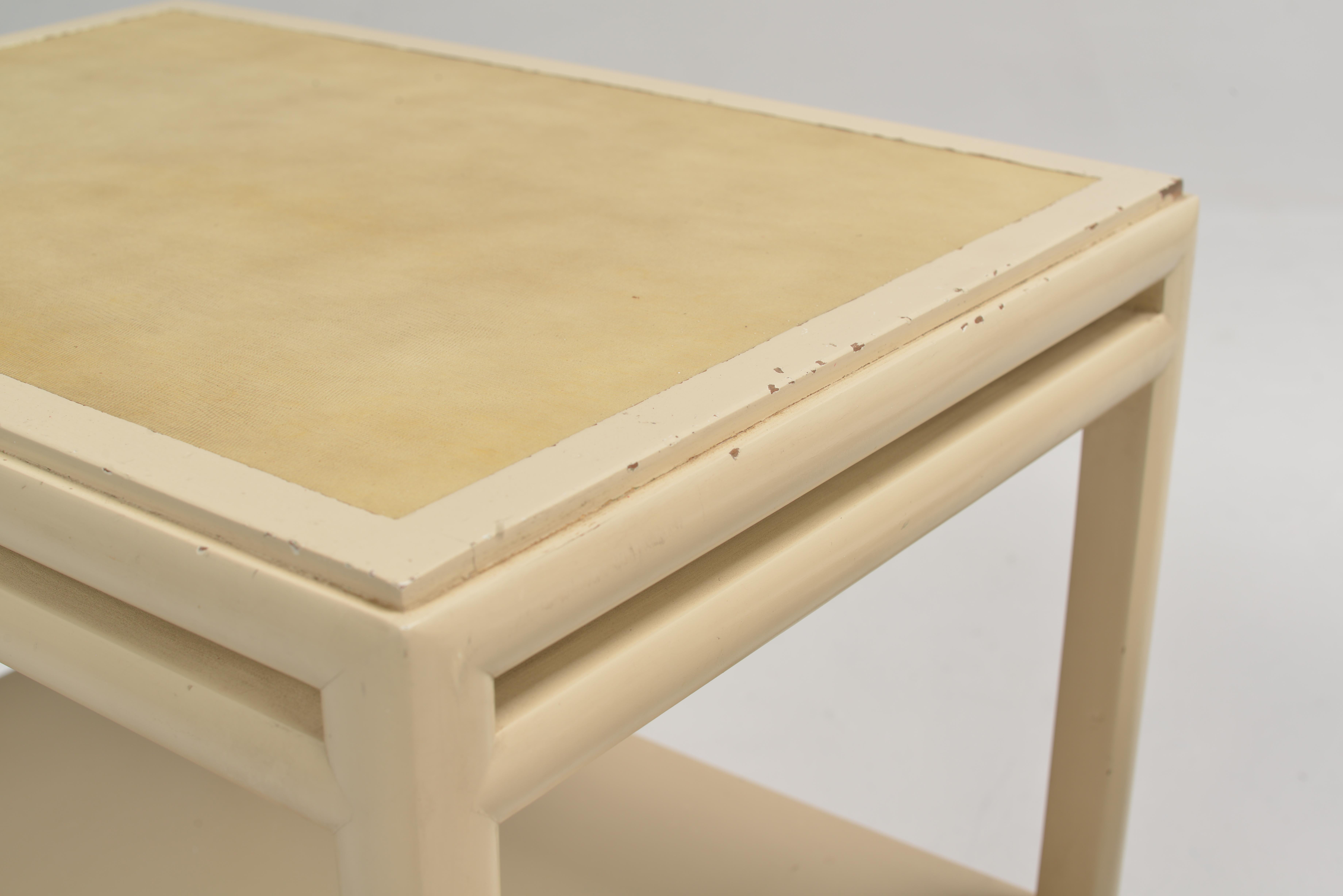Rare Pair of Johan Tapp Leather Topped End Tables,  circa 1940 For Sale 3