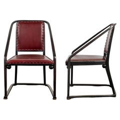 Rare Pair of Josef Hoffmann Model 725 B/F Chairs for J. & J. Kohn