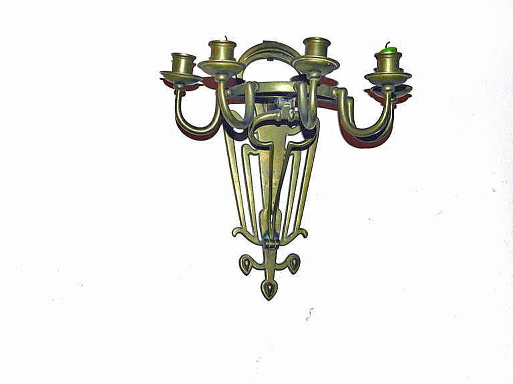 Rare Pair of Jugenstil Sconces in Bronze, circa 1900 In Good Condition For Sale In Saint-Ouen, FR