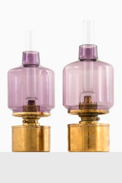 Rare Pair of Kerosene/Oil Lamp Model L-47 by Hans-agne Jakobsson, 1950s