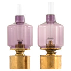 Rare Pair of Kerosene/Oil Lamp Model L-47 by Hans-agne Jakobsson, 1950s