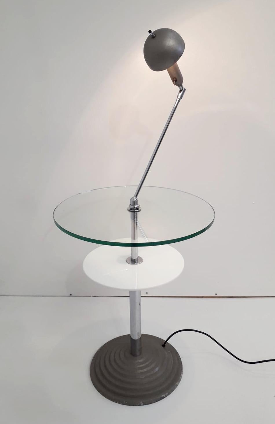 Metal Rare Pair of Lamp Tables by Fontana Arte For Sale