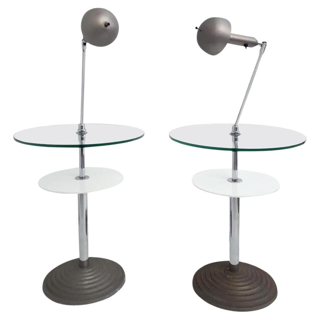 Rare Pair of Lamp Tables by Fontana Arte For Sale