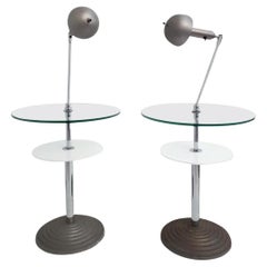 Vintage Rare Pair of Lamp Tables by Fontana Arte