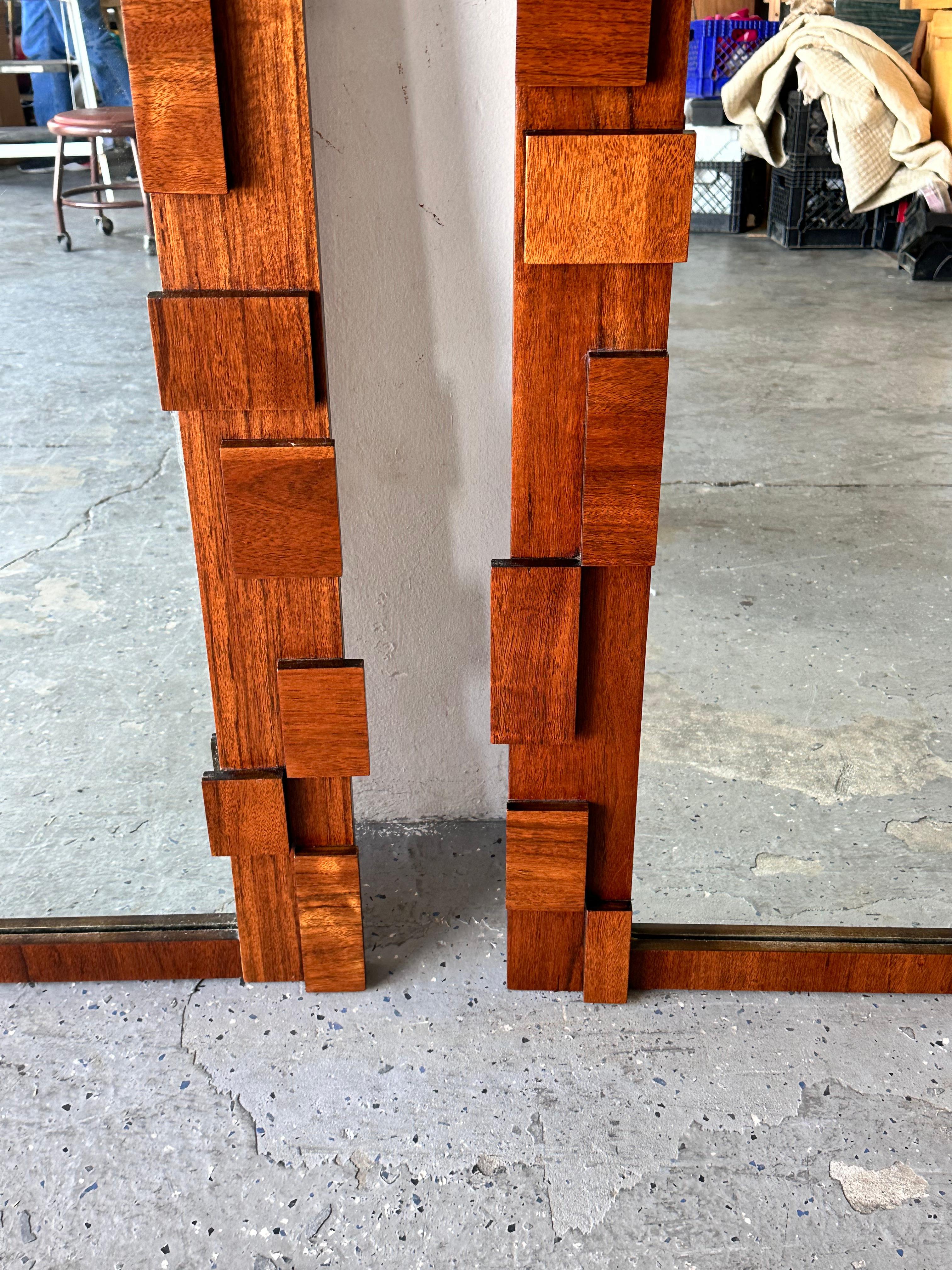 Mirror Rare Pair of Lane Staccato Mosaic Brutalist Dresser mirrors For Sale