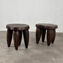 Rare Pair of Large African Senufo Stools, Late 20th Century, Highly Decorative
