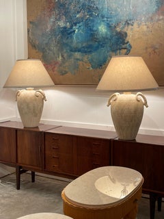 Rare Pair of Large Bitossi Archaeological Series Lamps, circa 1980