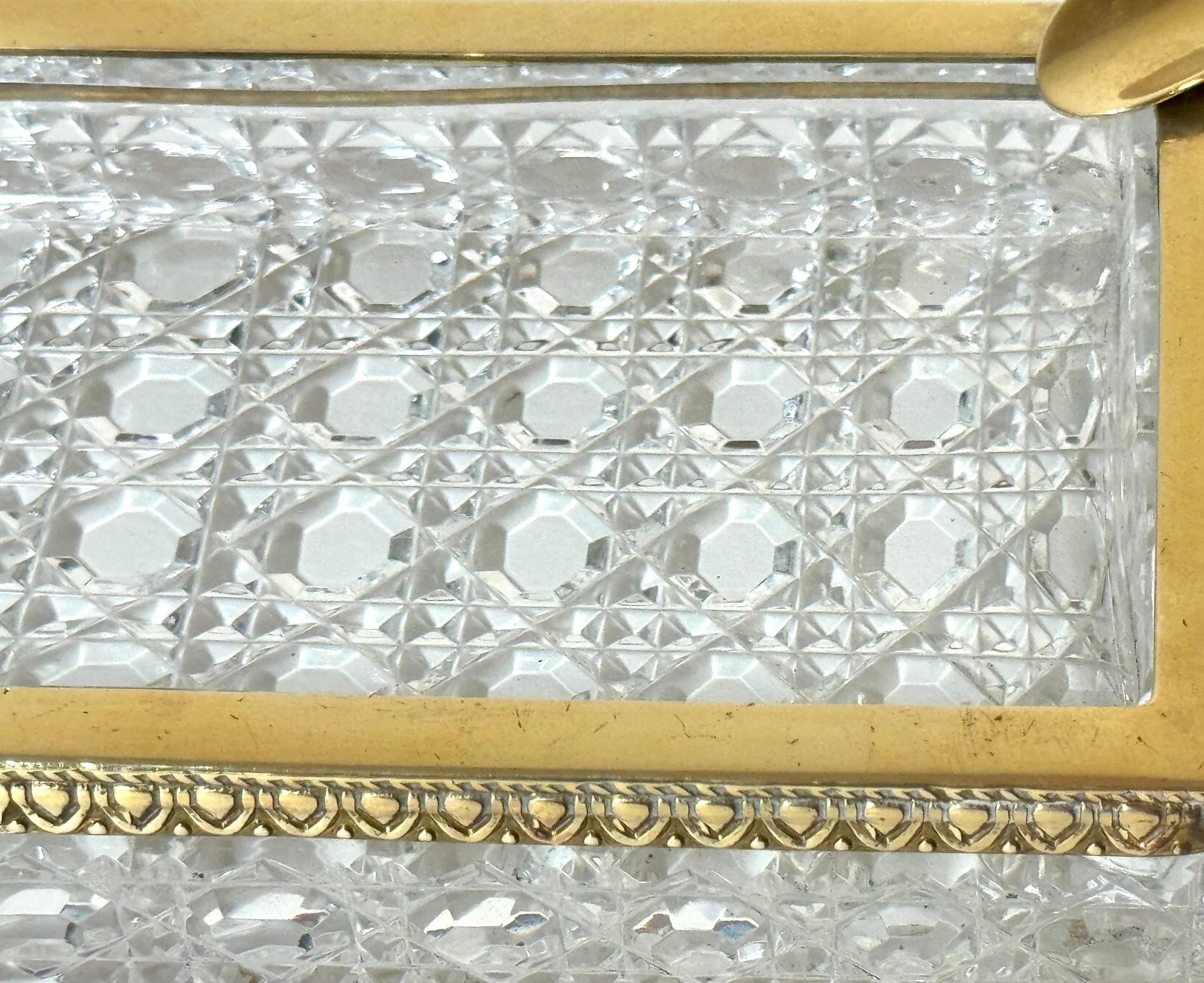Raro par de grandes bandejas para cenizas/cigarros Baccarat (Atrb) montadas en bronce, circa años 50 en venta 1