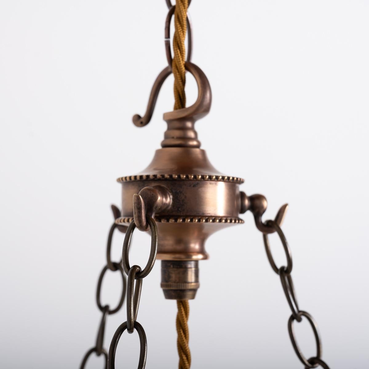 Rare Pair of Large Jefferson Moonstone Plafonnier Lights with Cast Brass Fitting 5