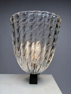 Rare pair of large wall lamps by Ercole Barovier & Toso, Italy, 1940s