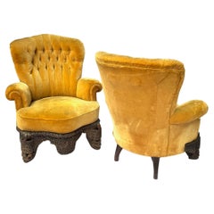 Rare Pair of Late 19th Century Anglo-Indian Armchairs
