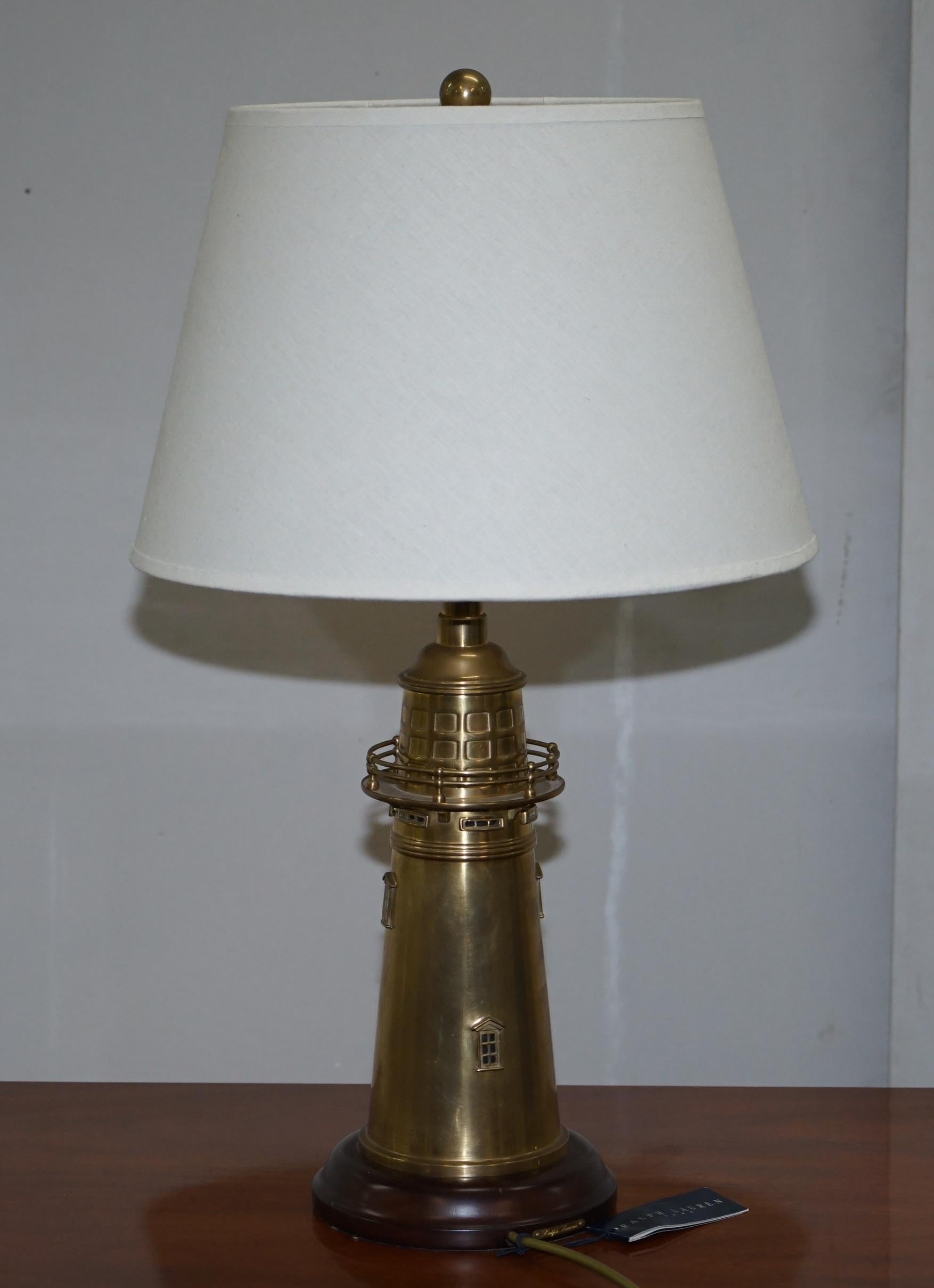 Rare Pair of Limited Edition Ralph Lauren Lighthouse Cocktail Shaker Table Lamps 1
