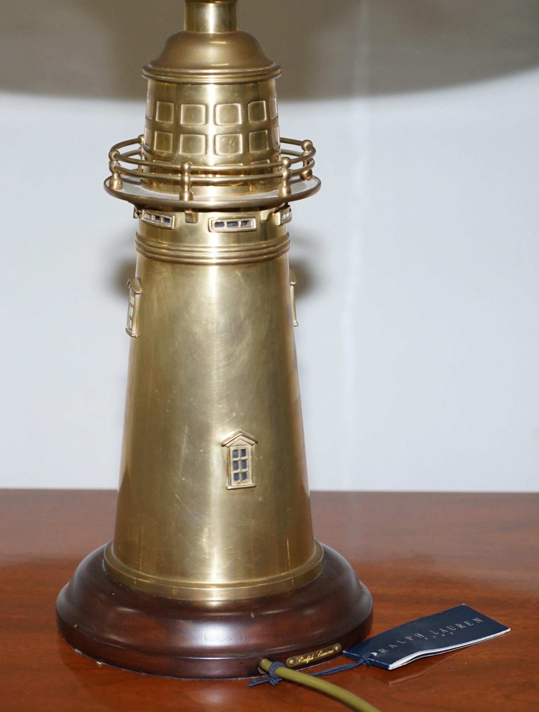 Rare Pair of Limited Edition Ralph Lauren Lighthouse Cocktail Shaker Table Lamps 1