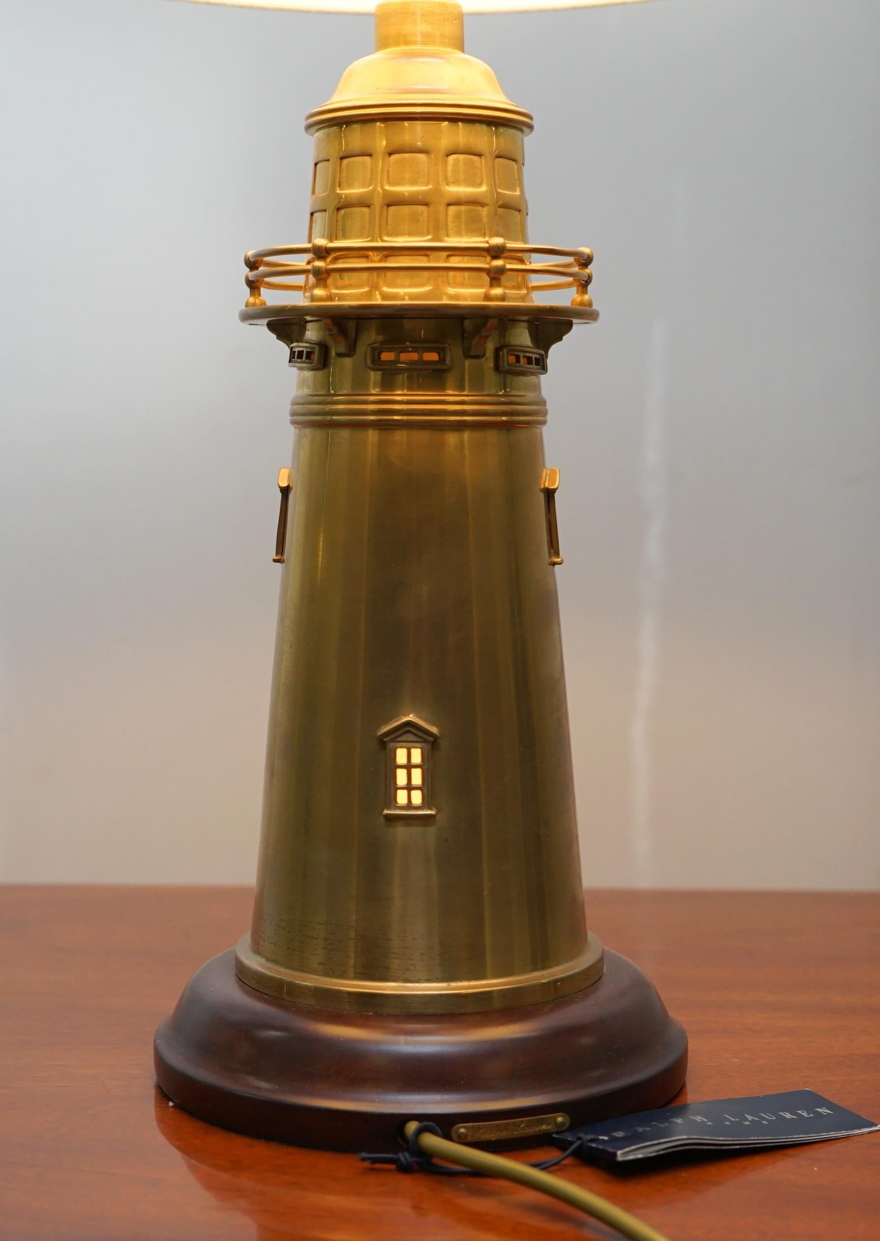 Hand-Crafted Rare Pair of Limited Edition Ralph Lauren Lighthouse Cocktail Shaker Table Lamps