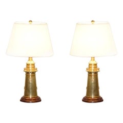 Vintage Rare Pair of Limited Edition Ralph Lauren Lighthouse Cocktail Shaker Table Lamps