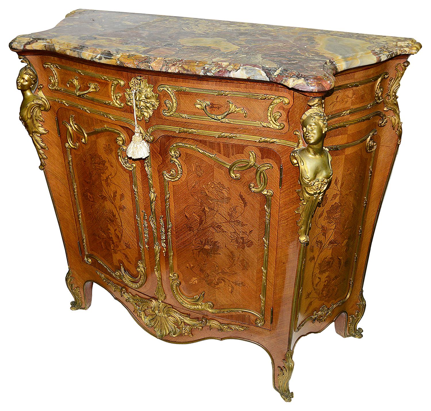 French Rare Pair of Louis XVI Style Side Cabinets after Joseph Zwiener For Sale