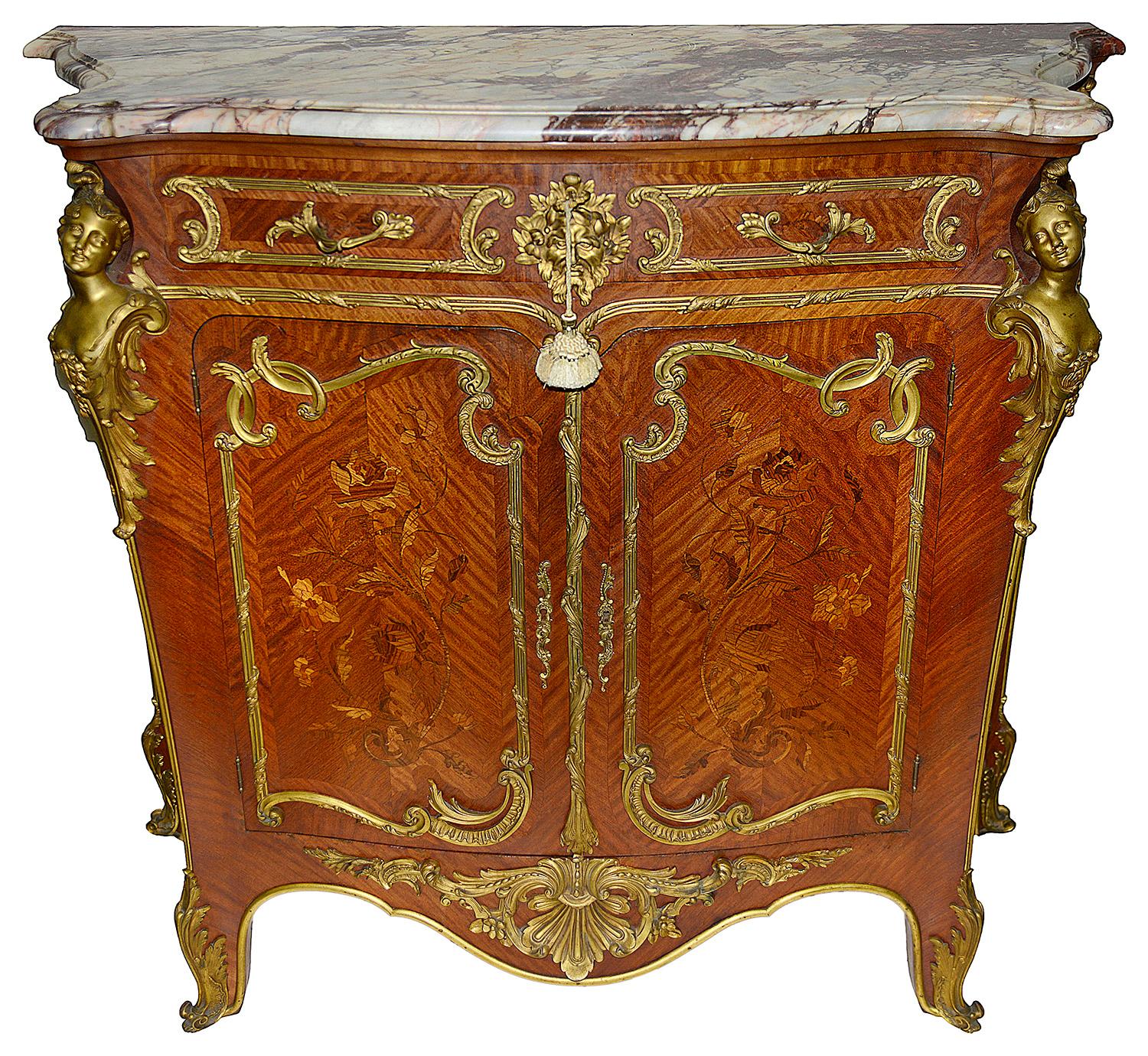 Gilt Rare Pair of Louis XVI Style Side Cabinets after Joseph Zwiener For Sale