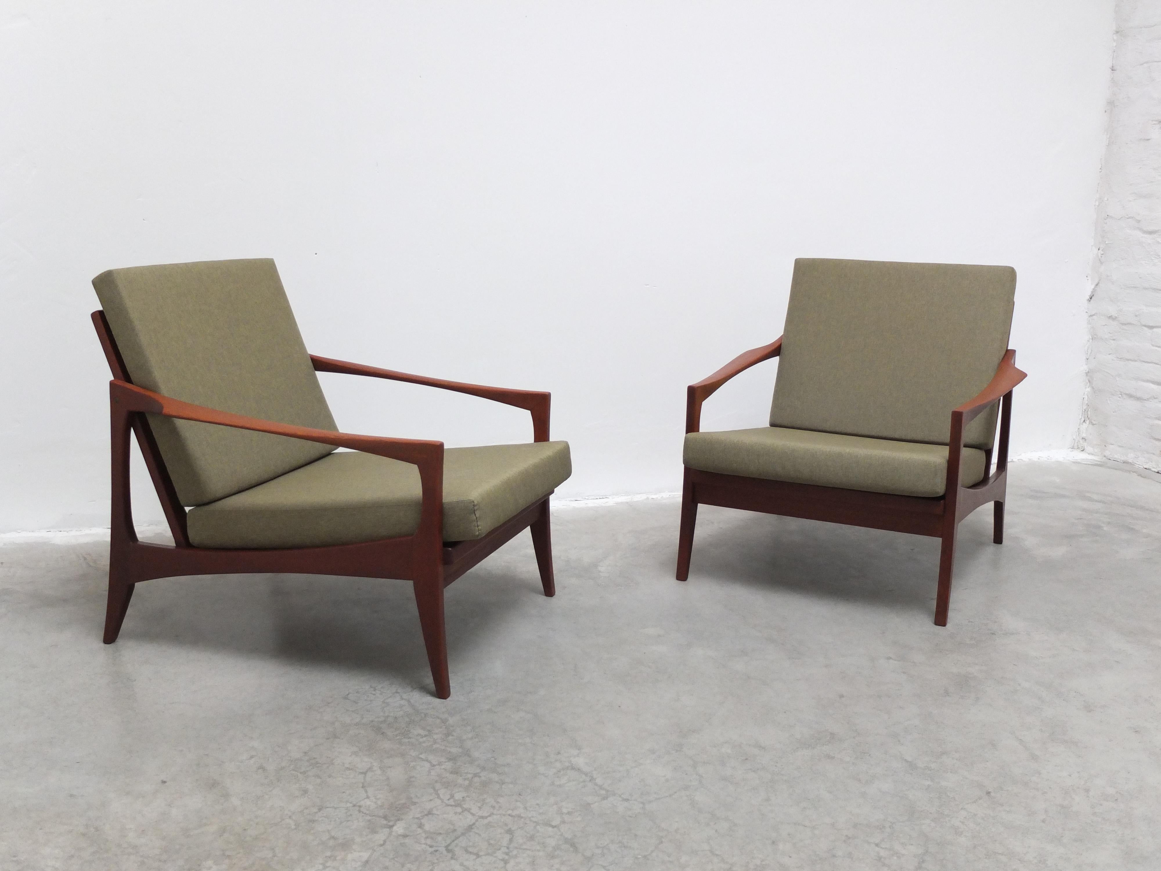 Rare paire de chaises longues de Knoll Antimott, années 1950 Bon état à Antwerpen, VAN