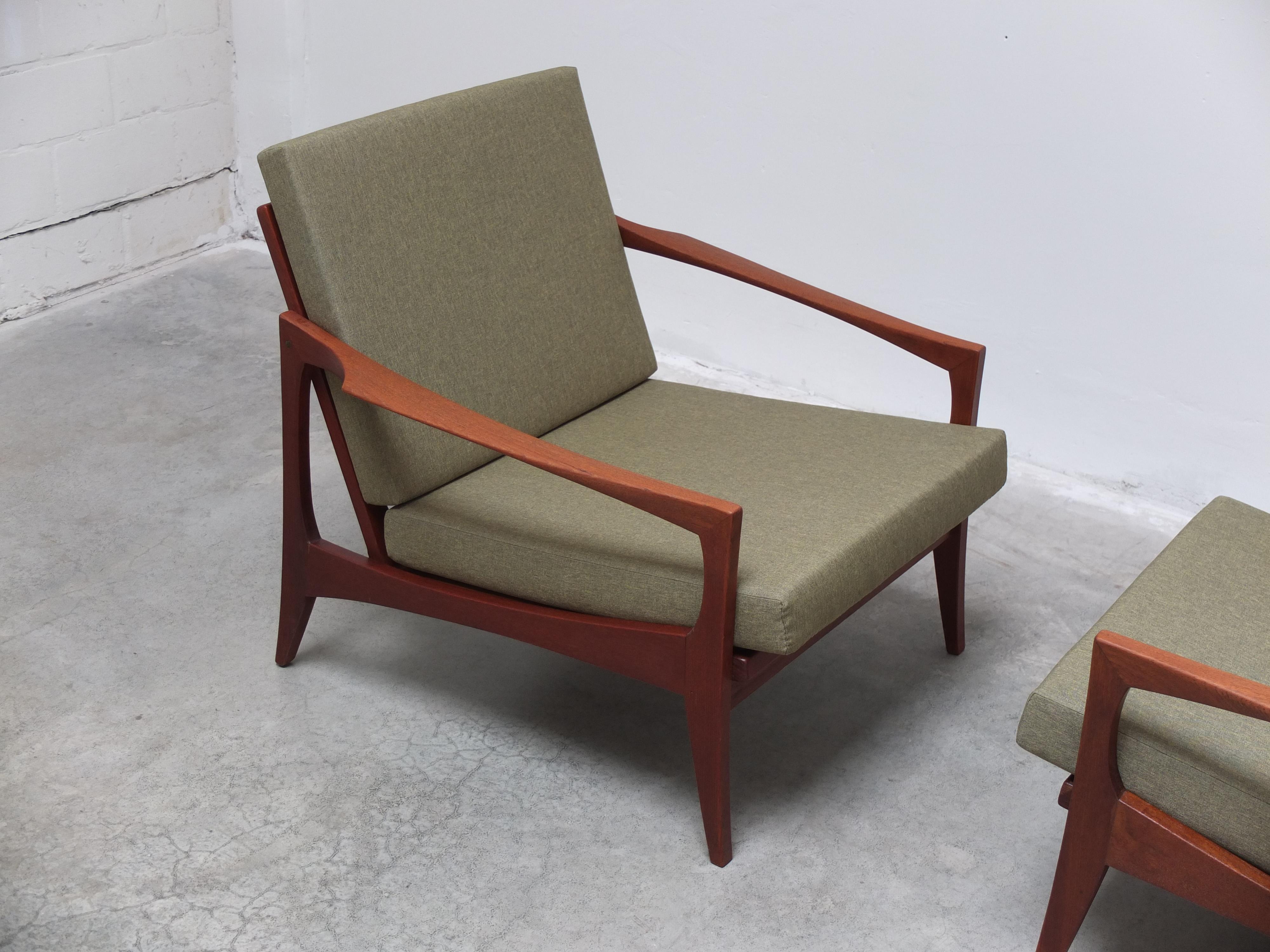 Rare paire de chaises longues de Knoll Antimott, années 1950 2